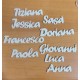 NOMI SEGNAPOSTO COMUNIONE BATTESIMO MATRIMONIO CALAMITA PLEXIGLA REGALO BOMBONIERE