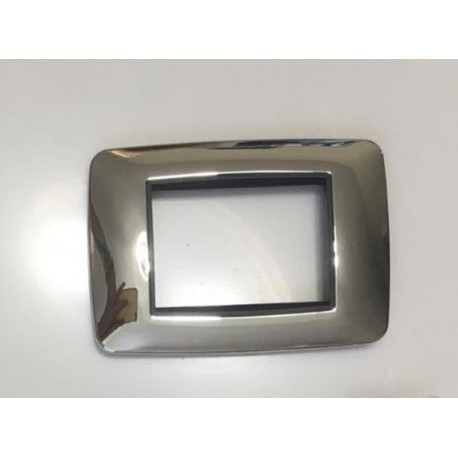 PLACCA CROMO LUCIDO COMPATIBILE LIVING INTERNATIONAL 6603 PLACCHETTE COPRINTERRUTTORI