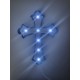 CROCE PLEXIGLASS BICOLORE 7 LED LUCE BIANCA CON BATTERIE