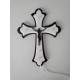 CROCE PLEXIGLASS BICOLORE 5 LED E CRISTO LUCE BIANCA CON BATTERIE