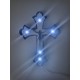 CROCE PLEXIGLASS BICOLORE 5 LED E CRISTO LUCE BIANCA CON BATTERIE
