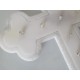 CROCE IN PLEXIGLASS 14 LED LUCE BIANCA CON BORDO EFFETTO GLITTER A BATTERIA