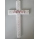 CROCE PLEXIGLASS PERSONALIZZATA 16 LED LUCE BIANCA CON BATTERIE