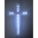 CROCE PLEXIGLASS PERSONALIZZATA 16 LED LUCE BIANCA CON BATTERIE