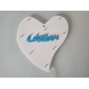 CUORE IN PLEXIGLASS 8 LED PERSONALIZZATO CON NOME LUCE BIANCA CON BATTERIE