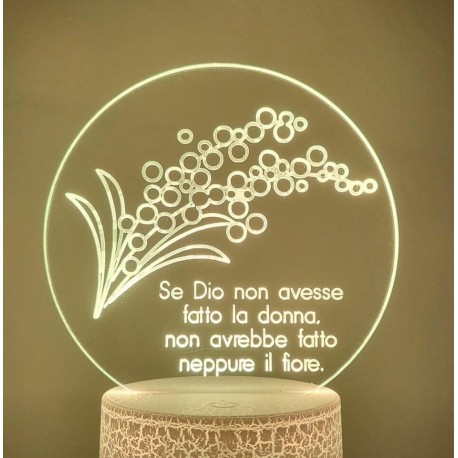 LAMPADA IN PLEXIGLASS REGALO FESTA DONNA MAMMA AMORE PERSONALIZZATA LUCE LED RGB