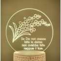 LAMPADA IN PLEXIGLASS REGALO FESTA DONNA MAMMA AMORE PERSONALIZZATA LUCE LED RGB