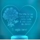LAMPADA IN PLEXIGLASS REGALO FESTA DONNA MAMMA AMORE PERSONALIZZATA LUCE LED RGB
