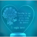 LAMPADA IN PLEXIGLASS REGALO FESTA DONNA MAMMA AMORE PERSONALIZZATA LUCE LED RGB