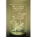 LAMPADA IN PLEXIGLASS REGALO FESTA DONNA MAMMA AMORE PERSONALIZZATA LUCE LED RGB