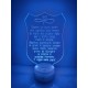 LAMPADA IN PLEXIGLASS REGALO FESTA DEL PAPA' AMORE PERSONALIZZATA LUCE LED RGB