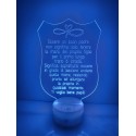 LAMPADA IN PLEXIGLASS REGALO FESTA DEL PAPA' AMORE PERSONALIZZATA LUCE LED RGB