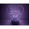 LAMPADA IN PLEXIGLASS REGALO FESTA DEL PAPA' CUORE AMORE PERSONALIZZATA LUCE LED RGB