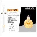 LAMPADA LED A FILAMENTO 4W E27 CON SCRITTA HOPE RETRO' VINTAGE LAMPADINA DECORATIVA