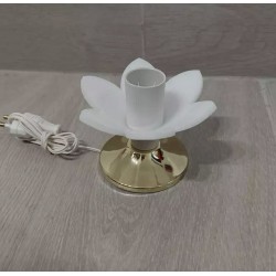 LUCCIOLA GIGLIO IN PLEXIGLASS CON PORTALAMPADA E14 E BASE COLORE OTONE