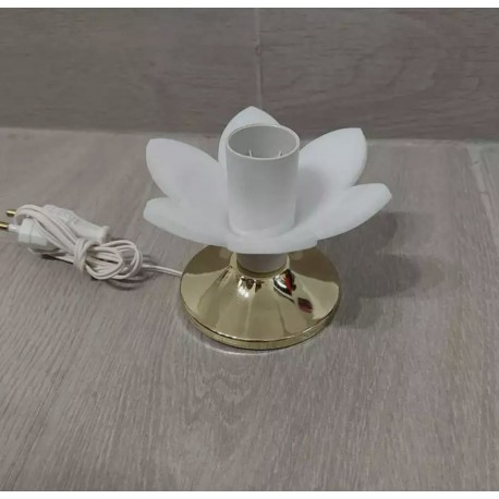LUCCIOLA GIGLIO IN PLEXIGLASS CON PORTALAMPADA E14 E BASE COLORE OTONE