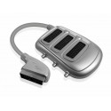 MULTIPRESA 3 POSTI SCART 21 POLI + 3 INTERRUTTORI