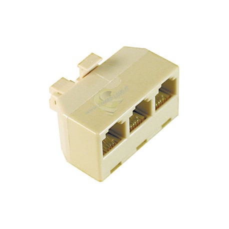 ADATTATORE DA SPINA MODULARE A 3 PRESE MODULARI