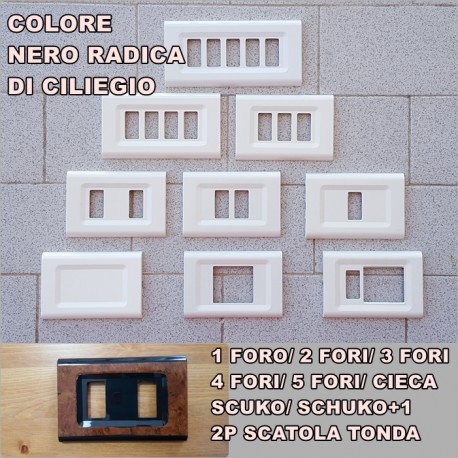 PLACCA RADICA DI CLIEGIO NERA ABS PER SCATOLE RETTANGOLARI  SERIE ELITE
