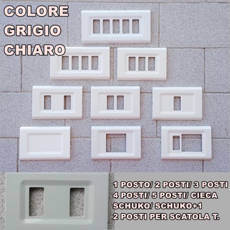 PLACCA GRIGIO CHIARO IN ABS PER SCATOLE RETTANGOLARI SERIE ELITE