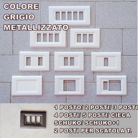 PLACCA GRIGIO METALLIZZATO IN ABS PER SCATOLE RETTANGOLARI SERIE ELITE
