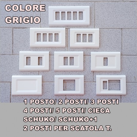 PLACCA GRIGIO IN ABS PER SCATOLE RETTANGOLARI SERIE ELITE