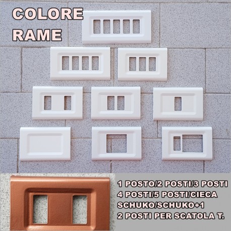 PLACCA RAME IN ABS PER SCATOLE RETTANGOLARI SERIE SLITE