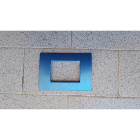 PLACCA  BLU CIELO METALLIZZATO IN ABS PER SCATOLE RETTANGOLARI SERIE SOFT 3/4/6 POSTI