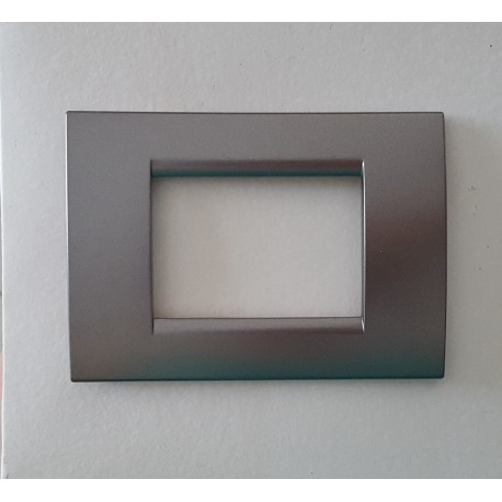 PLACCA CROMO SATINATO SCURO IN ABS PER SCATOLE RETTANGOLARI SERIE SOFT